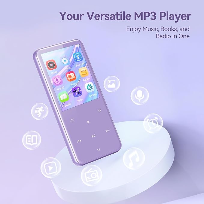 AGPTEK 64GB MP3 Player with Bluetooth, M3 2.4 inch Music Player with Speaker - Image 2