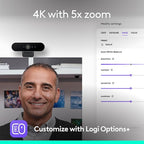 Logitech Brio 4K Webcam, Video Calling, Noise-Cancelling mic, HD Auto Light - Image 2