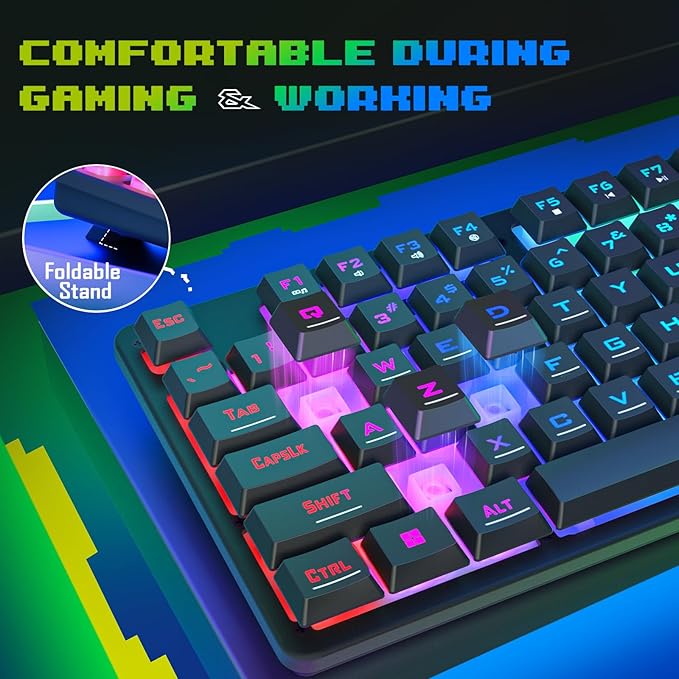 Redragon Updated S107 Gaming Keyboard and Mouse, RGB Gaming Keyboard and 10000 - Image 6