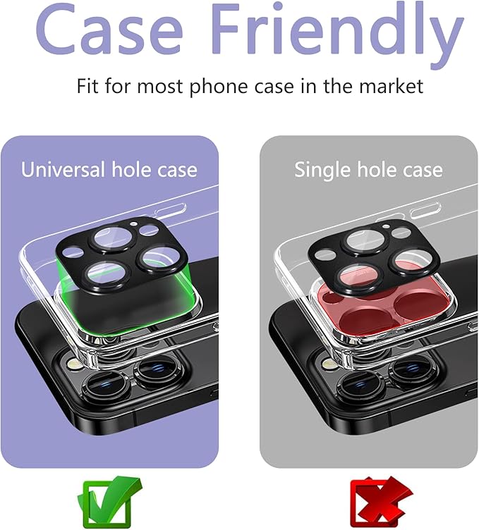 2 Pack Camera Lens Protector for iPhone 13 Pro/iPhone 13 Pro Max, AR Tempered - Image 4
