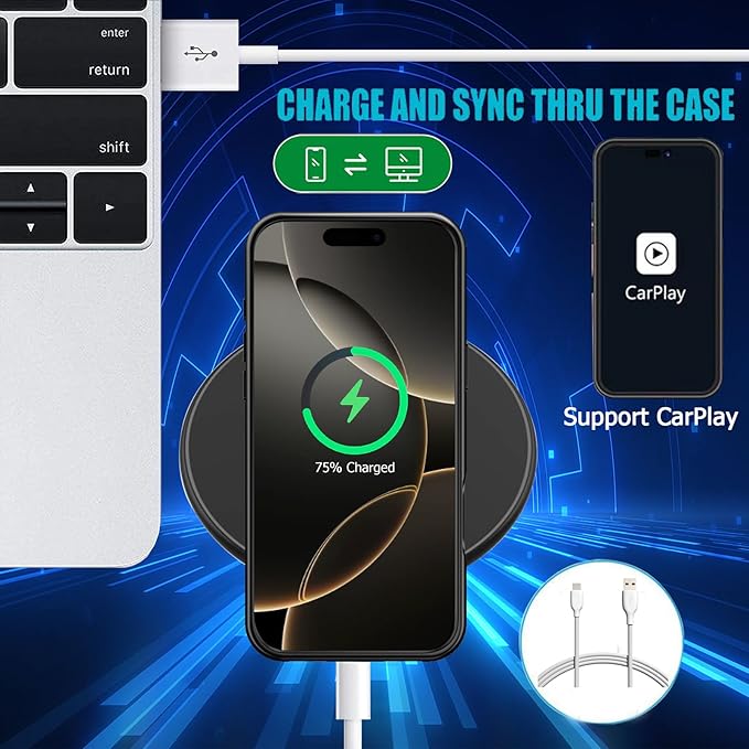 Battery Case for iPhone 16 Pro Max, Upgraded 12000mAh Rechargeable Portable - Image 6