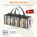 Lifewit DVD Storage Bags, Front Window Zipper Design, Stackable Media Organizer - Image 4
