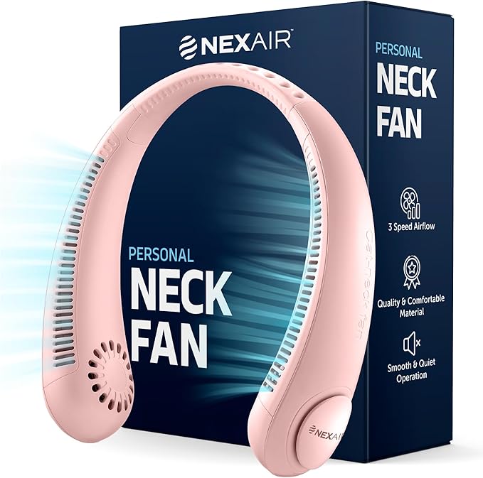 Portable Neck Fan -3 Speed Rechargeable Bladeless Neck Cooler, Personal Neck Fan by NEXAIR
