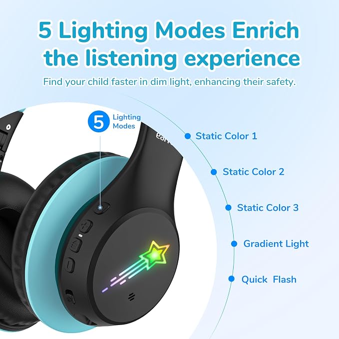 EarFun K4 Kids Bluetooth Headphones, Wireless Headphones - Image 3