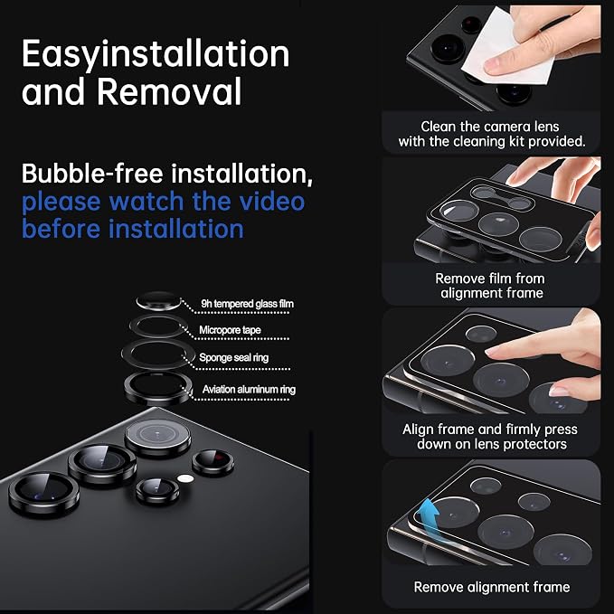For Samsung Galaxy S25 Ultra Camera Lens Protector, Individual Lens Protector - Image 7