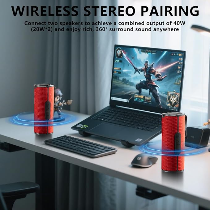COOPERS Portable Bluetooth Speaker, Wireless Bluetooth Speaker, IPX5 Waterproof - Image 3