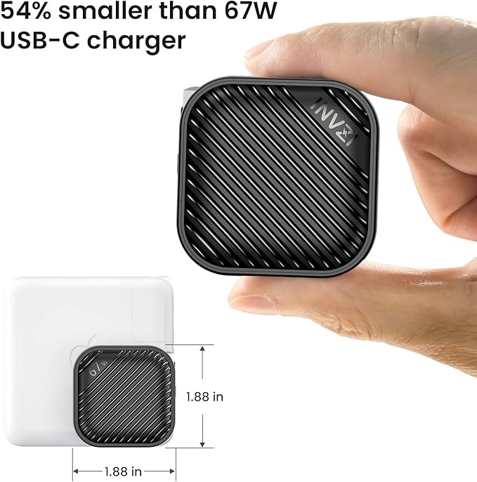 INVZI GaNHub USB C Charger 67W, GaN III PPS Mini Fast Foldable Power Adapter - Image 4