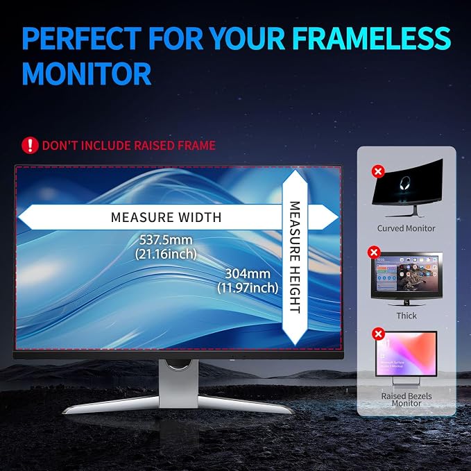 Magnetic Computer Privacy Screen 23.8 inch, Hanging Privacy Screen - Image 4
