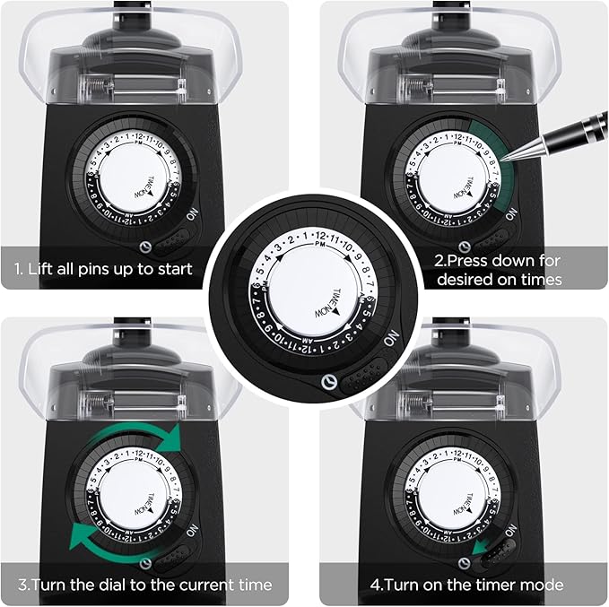 G-Homa 24 Hour Mechanical Outdoor Timer Outlet, Outdoor Timer - Image 4