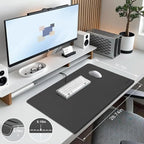 Desk Mat with Lip & Reinforced Stitched Edge|Non-Slip Waterproof PU Leather - Image 2