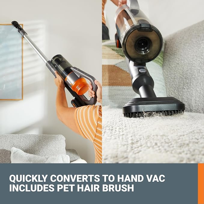 WORX 20V Cordless Stick Vacuum, Powerful Cordless Vacuum Cleaner 25Kpa High - Image 4
