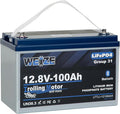 Weize 12V 100Ah TM Bluetooth LiFePO4 Lithium Battery, Built-in 120A BMS by WEIZE