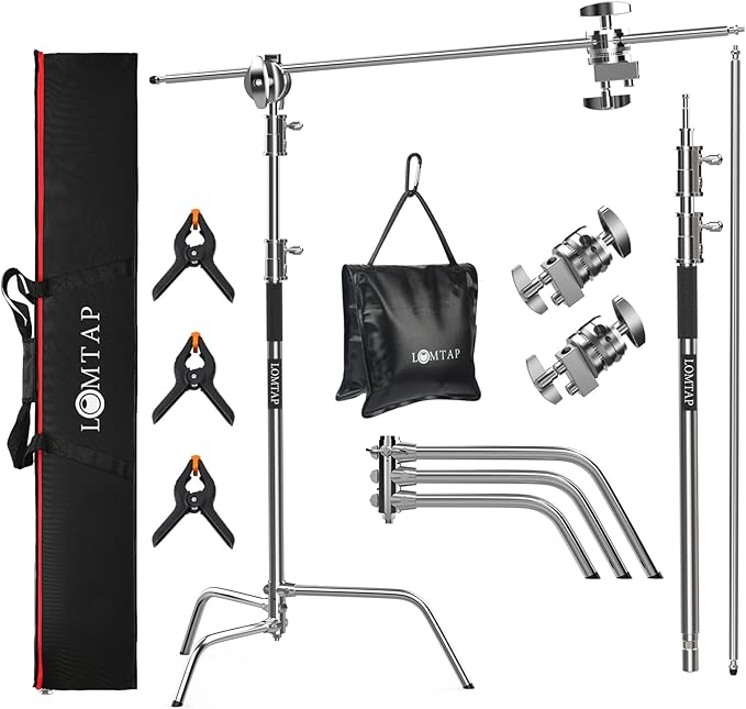 LOMTAP C Stand Light Stand Stainless Metal Photography Kit by LOMTAP