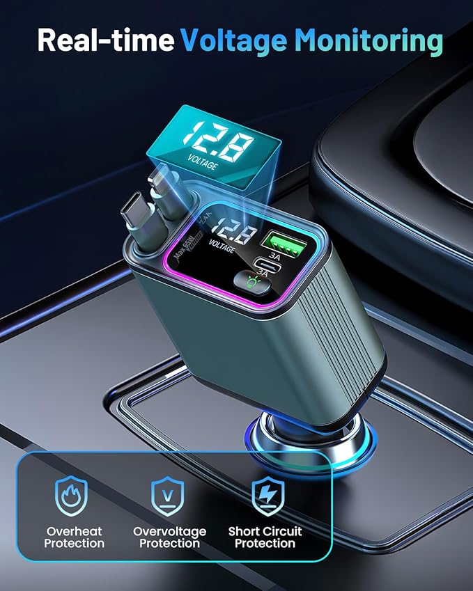 4 in 1 Retractable Car Charger - Image 6