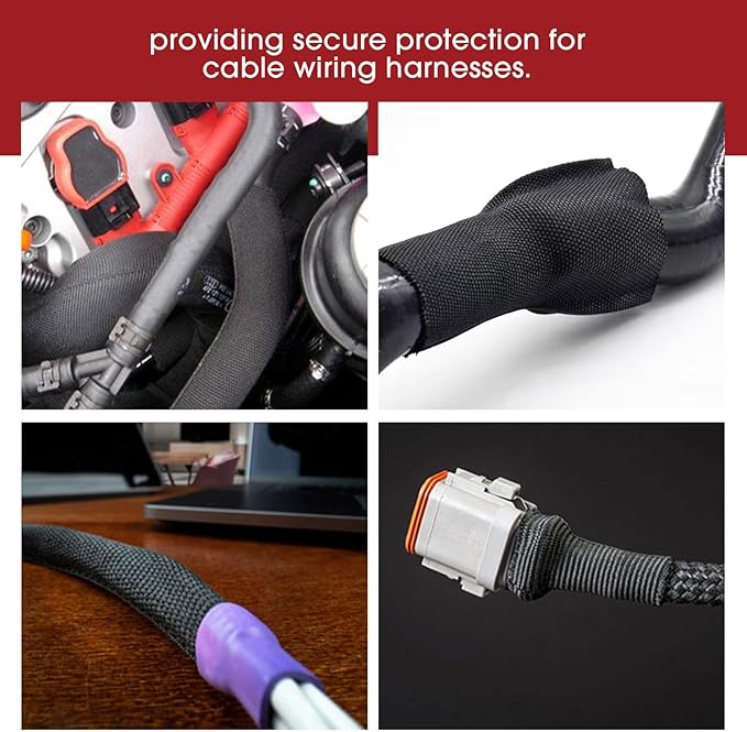 Heat Shrink Wire Loom 2:1 Shrinkable Braided Cable Sleeve 1-1/8 Inch ID-46ft - Image 9
