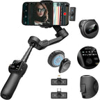 Gimbal Stabilizer for iPhone & Android, 3-Axis Phone Gimbal w/Wireless Lavalier by AOCHUAN