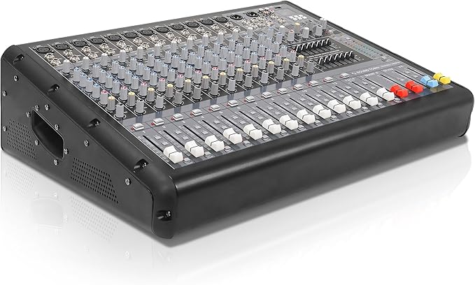 Sound Town 14-Channel 2x800W Powered Mixer w/ 2 Bus, DSP effects, Dual 7-band EQ - Image 2