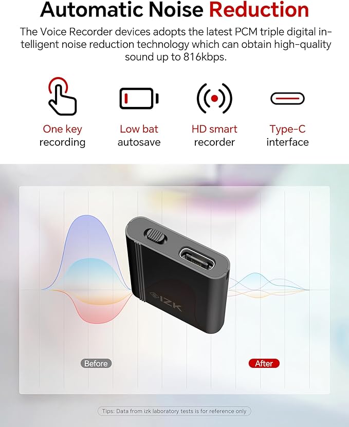 128GB Digital Voice Recorder, Rechargeable Audio Voice Activated Recorder – - Image 6