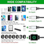 Multi Charging Cable for Apple Watch, Magnetic Wireless Charger, 4 in 1 Nylon - Image 2