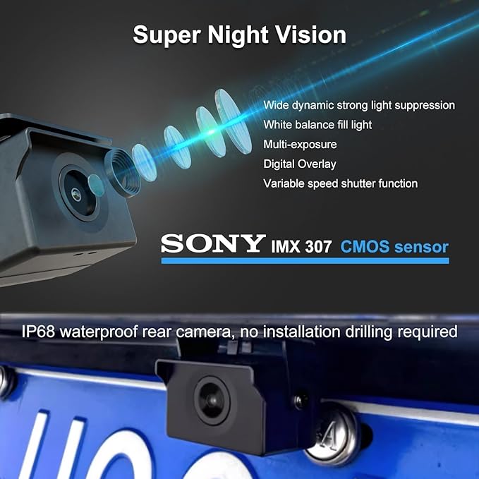 9.66″ OEM Rear View Mirror Camera, Dash Cam, Detached Front Lens, IPS Screen - Image 5