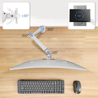 Gas Spring Monitor Arm 32 Inch, Adjustable Single Monitor Desk Mount - Image 7
