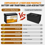 12V 200Ah Lithium Battery LiFePO4 Deep Cycle Battery, 100A BMS, 4000+ Cycles - Image 4