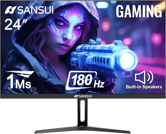 SANSUI 24 Inch Gaming Monitor 180Hz, Computer Monitor by SANSUI