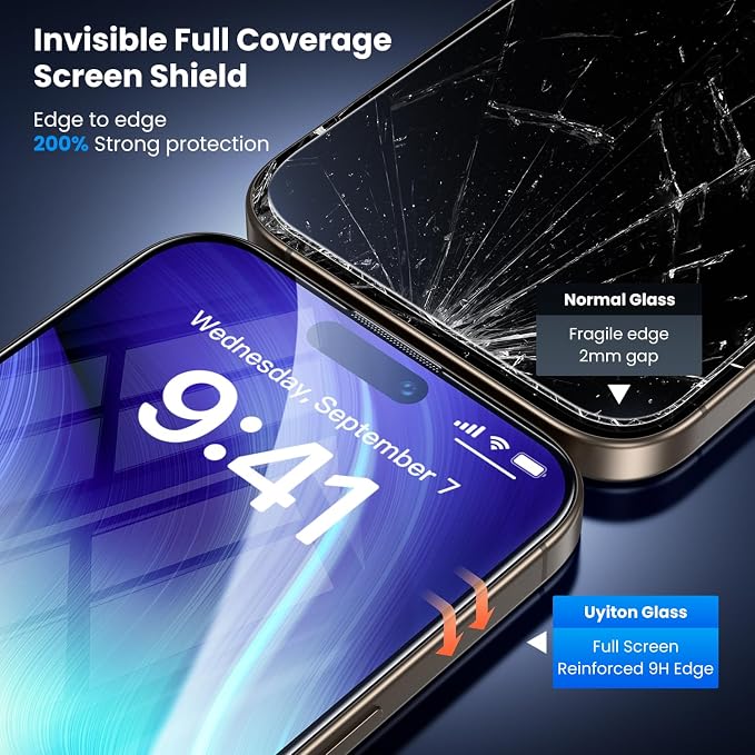 Uyiton UnBreak-Glass for iPhone 15 Pro Max Screen Protector, Scratch-Resistant - Image 4