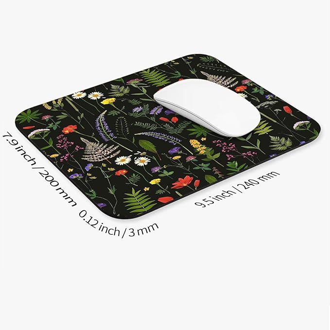 Square Mouse Pad Flowers, Personalized Premium-Textured Custom Mouse Mat Design - Image 2