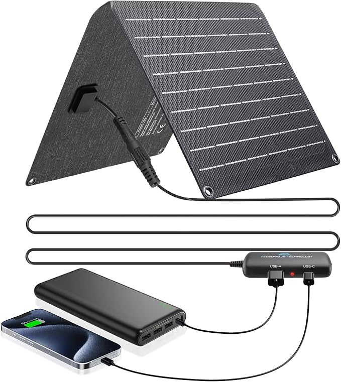 Ecosonique 10W/15W/30W/60W Portable Solar Panel Charger, IP67 Waterproof ETFE by EcosoniqueTechnology