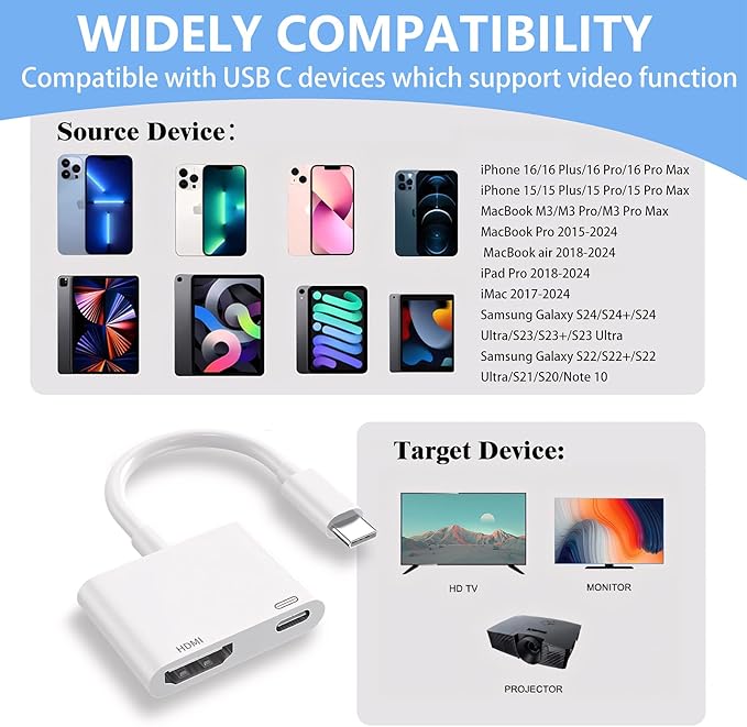 USB C to HDMI for TV, 4K@60Hz Type C to HDMI Adapter - Image 2