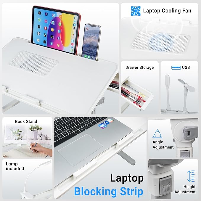 Laptop Lap Desk with Cooling Fan - Image 3