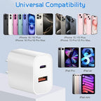 Dual Port A/C Charger for iPhone 16 15, Double A/C iPhone 16 15 Charger Fast - Image 3
