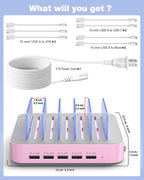 MSTJRY Charging Station for Multiple Devices : 5 Port Multi USB-A Charger - Image 8
