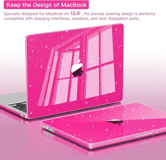 CISSOOK Compatible with MacBook Air 13.6 inch Case Glitter 2025 2024 2023 2022 - Image 5