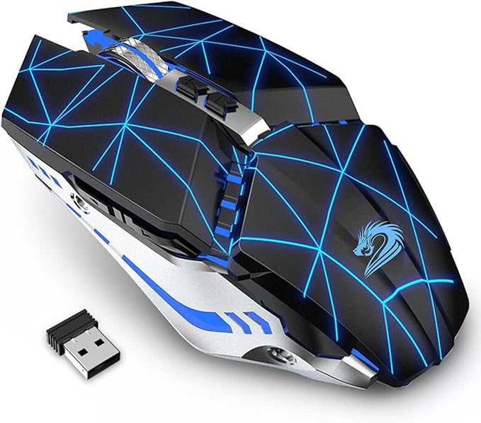 TENMOS T12 Wireless Gaming Mouse Rechargeable, 2.4G Silent Optical Wireless by TENMOS
