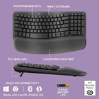 Logitech Wave Keys Wireless Ergonomic Keyboard - Image 6