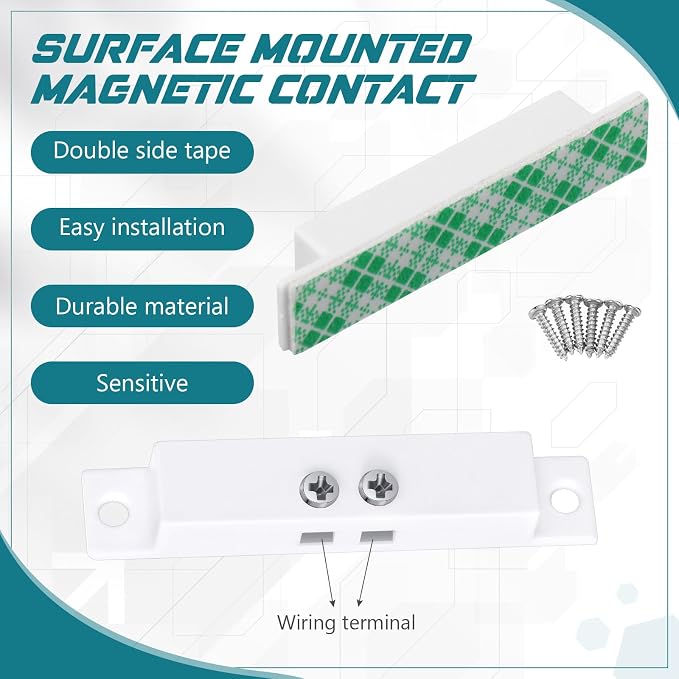 20 Sets NC Wired Surface Mounted Alarm Magnetic Door Contact Sensor Door Window - Image 3