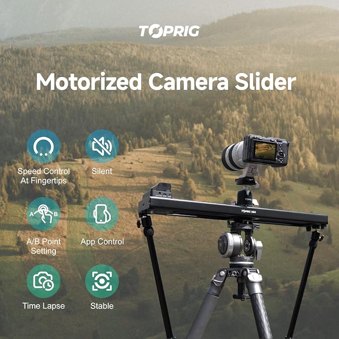 Accsoon Toprig 24inch/60cm Motorized Camera Slider, Button/APP Dual Control - Image 2