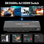 8K HDMI Switch 4 in 1 Out, 8K@60Hz 4K@120Hz 1080P@240Hz - Image 4