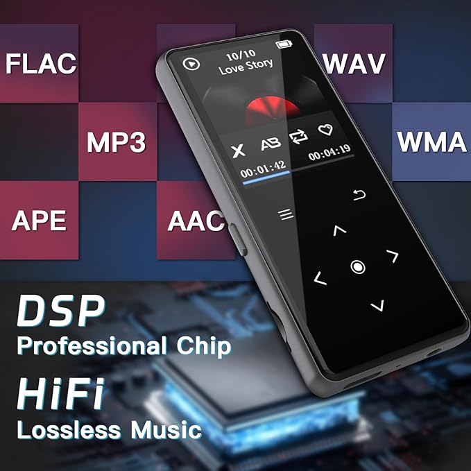 128GB MP3 Player with Bluetooth, Portable Music Player with Built-in Speaker - Image 3