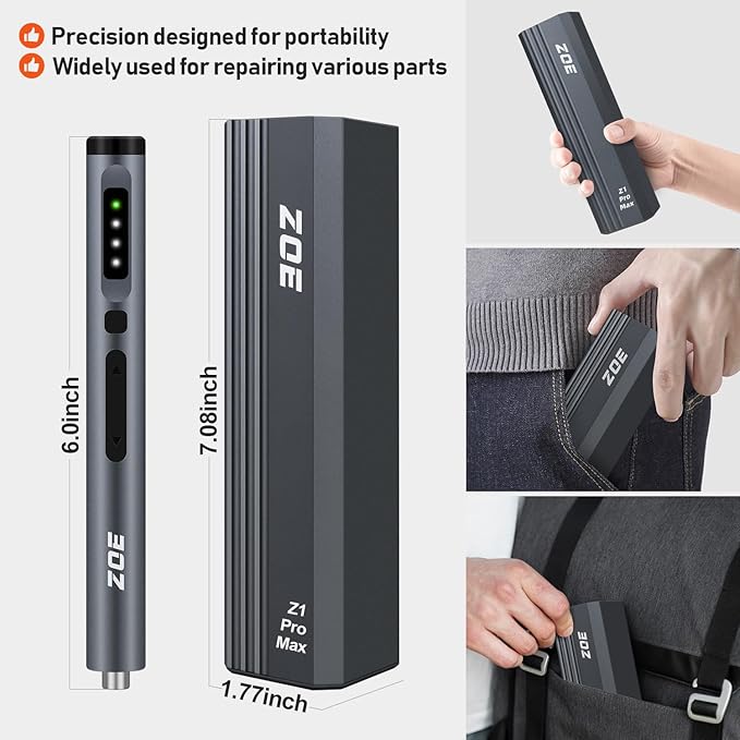 ZOE Electric Screwdriver, Mini Precision Screwdriver Set Cordless Screw driver - Image 6