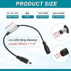 MECCANIXITY LED Strip Dimmer, 12V to 24V 6A Mini Brightness Adjustable - Image 2