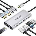 MCY USB C Hub, Laptop Docking Station Dual Monitor Single 8K, 10 in 1 Type-C by MCYDigtal
