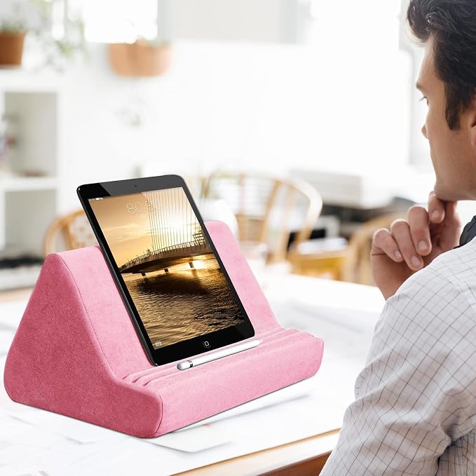 Soft Tablet Stand Pillow with Pocket, Adjustable 3 Viewing Angle, Lazy Holder - Image 2