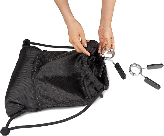 2Pcs Black 2 Inch Barbell Clamps, Stainless Steel Spring Collar Clips Weight - Image 3