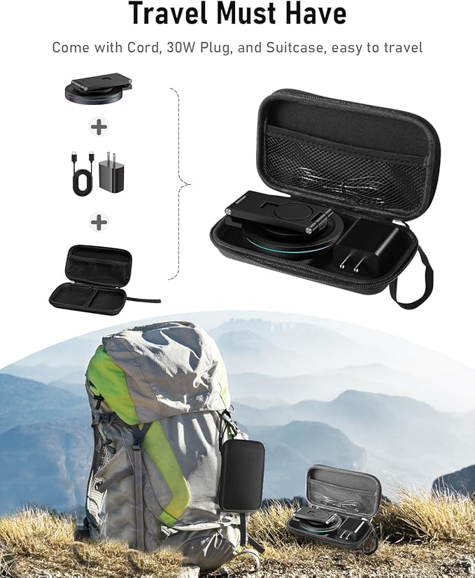 2025 Upgraded Qi2 Foldable 360º Rotatable Zinc Alloy 3 in 1 Magnetic Wireless - Image 6