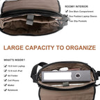 ESTARER Men Messenger Bag 15.6 inch, Water-resistant Canvas Computer Work Bag - Image 5