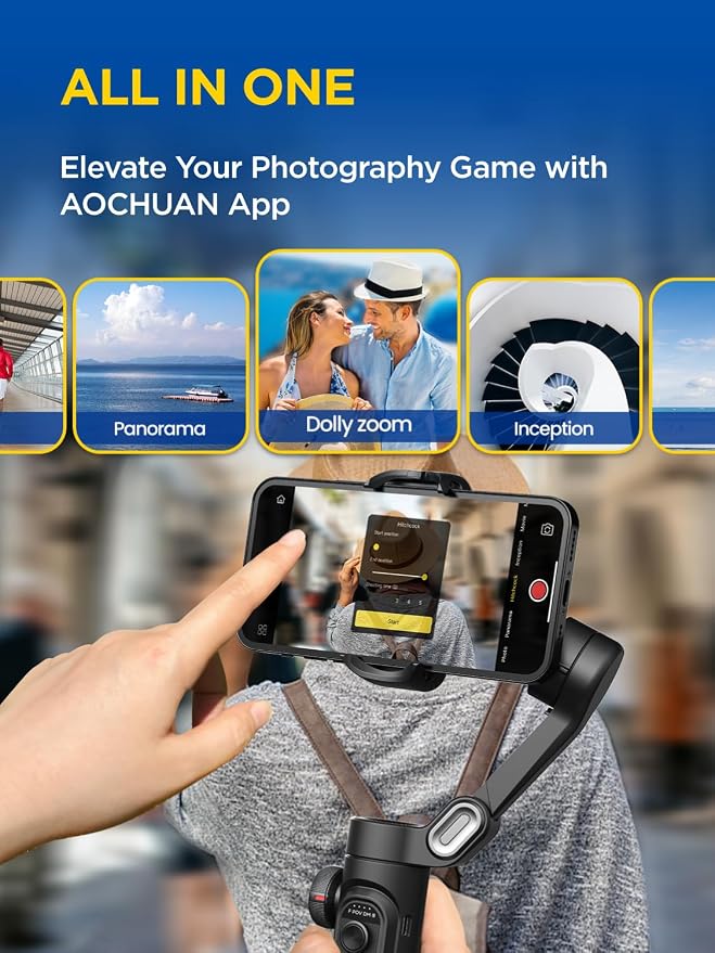 Gimbal Stabilizer for Smartphone, iPhone Gimbal w/Focus Wheel Face/Object - Image 5