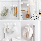 VIS'V Adhesive Hooks, Metal Shower Wall Stick on Hooks, Waterproof, 2 Extra - Image 2